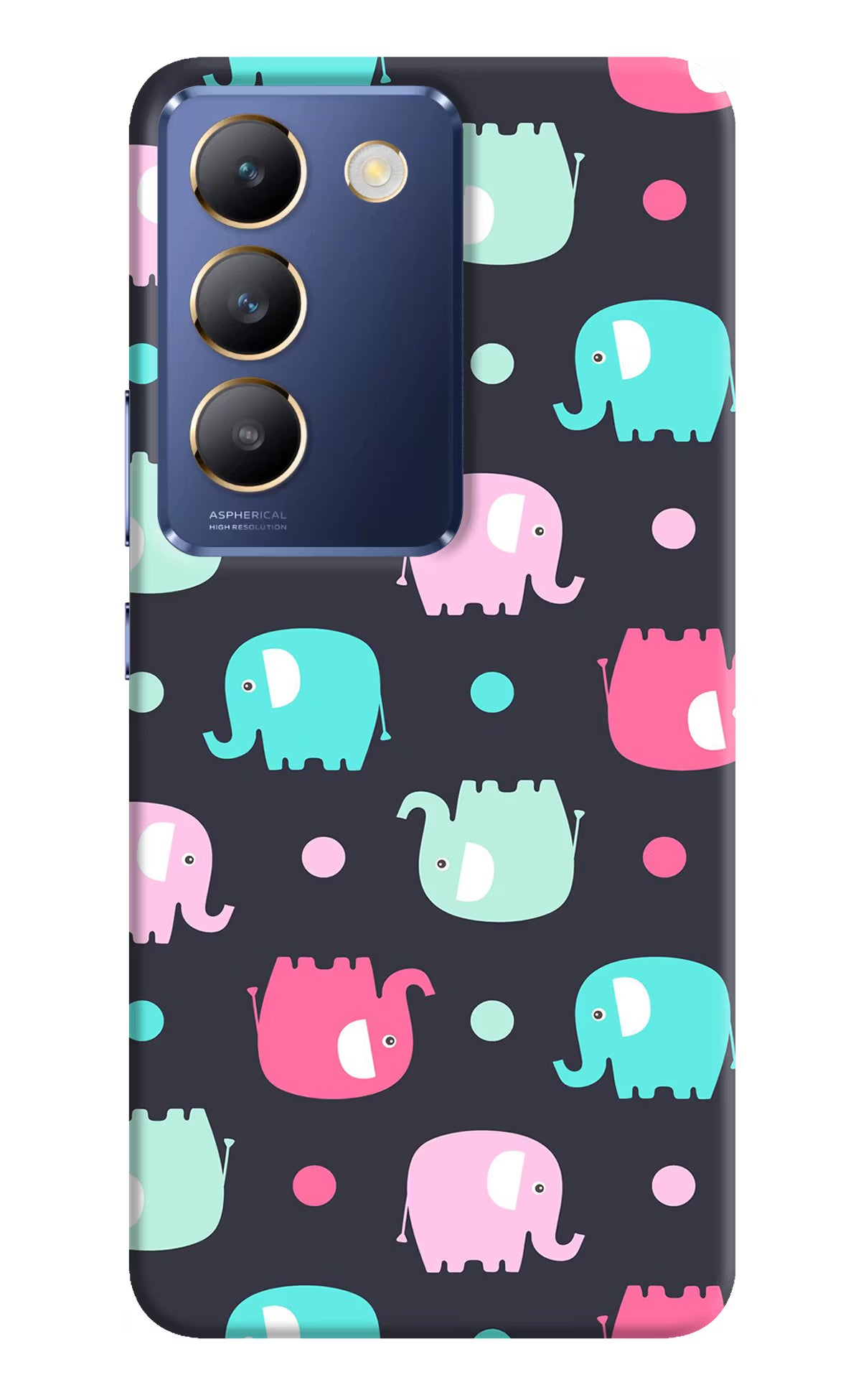 Elephants Vivo Y200E 5G/T3 5G Hard Case Back Cover by Casekaro