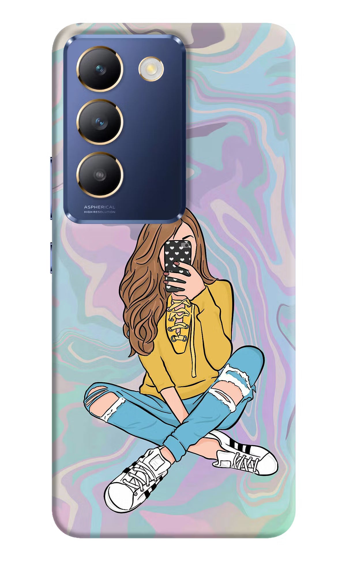 Selfie Girl Vivo Y200E 5G/T3 5G Hard Case Back Cover by Casekaro