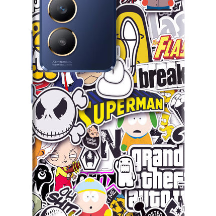 Sticker Bomb Vivo Y200E 5G/T3 5G Hard Case Back Cover by Casekaro