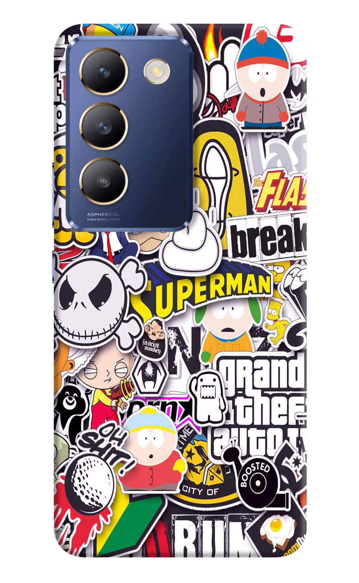Sticker Bomb Vivo Y200E 5G/T3 5G Hard Case Back Cover by Casekaro