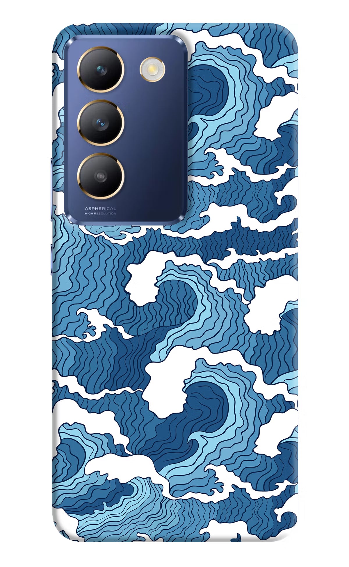 Blue Waves Vivo Y200E 5G/T3 5G Hard Case Back Cover by Casekaro