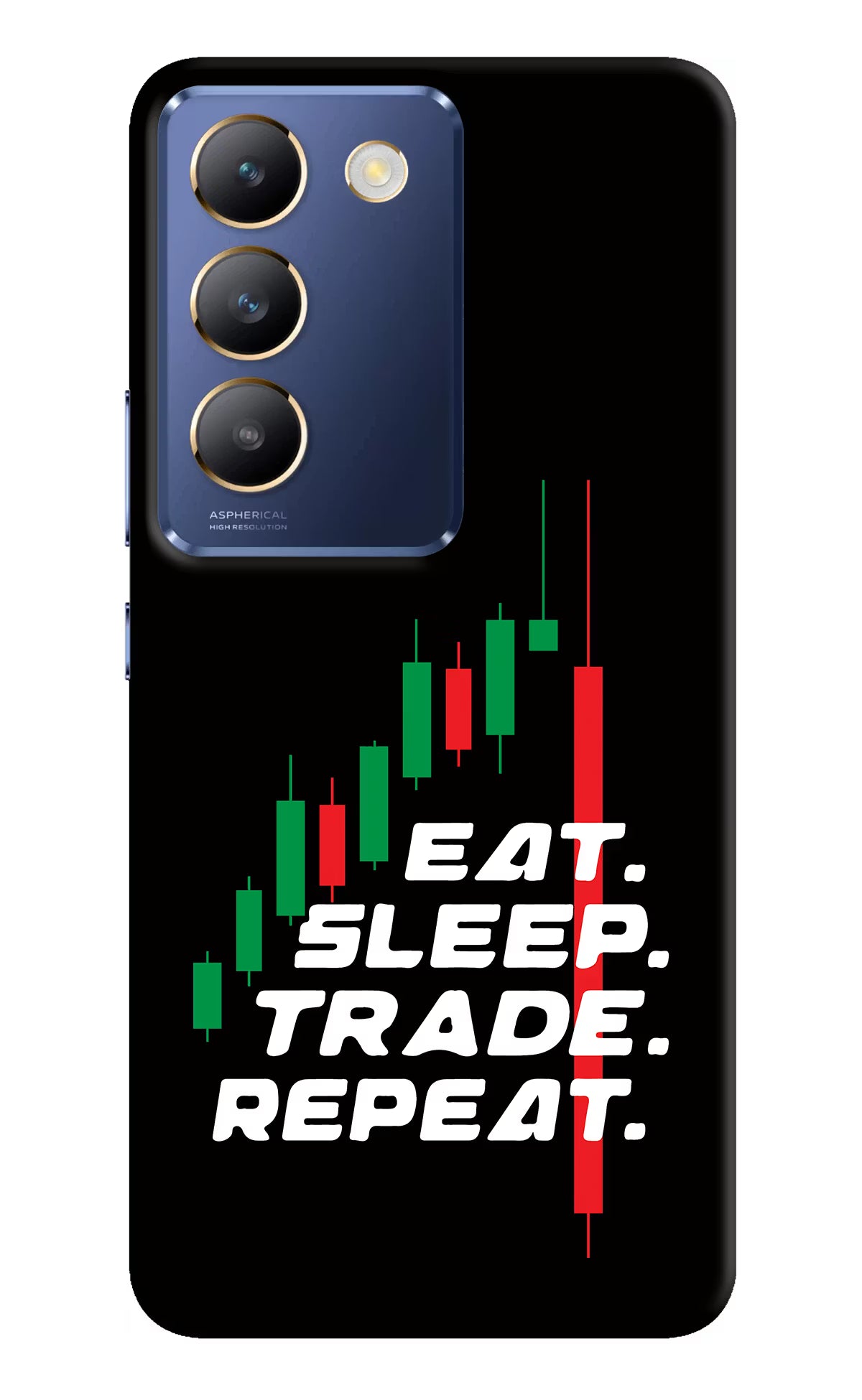 Eat Sleep Trade Repeat Vivo Y200E 5G/T3 5G Hard Case Back Cover by Casekaro