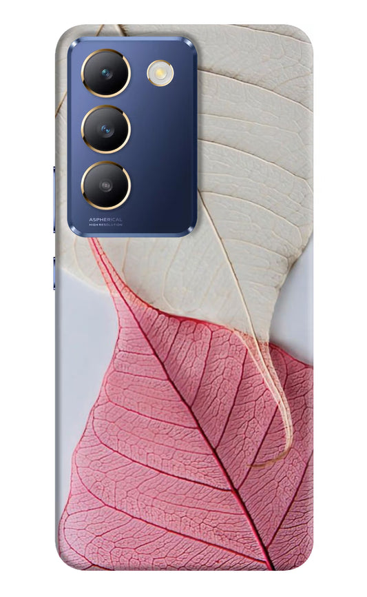 White Pink Leaf Vivo Y200E 5G/T3 5G Hard Case Back Cover by Casekaro