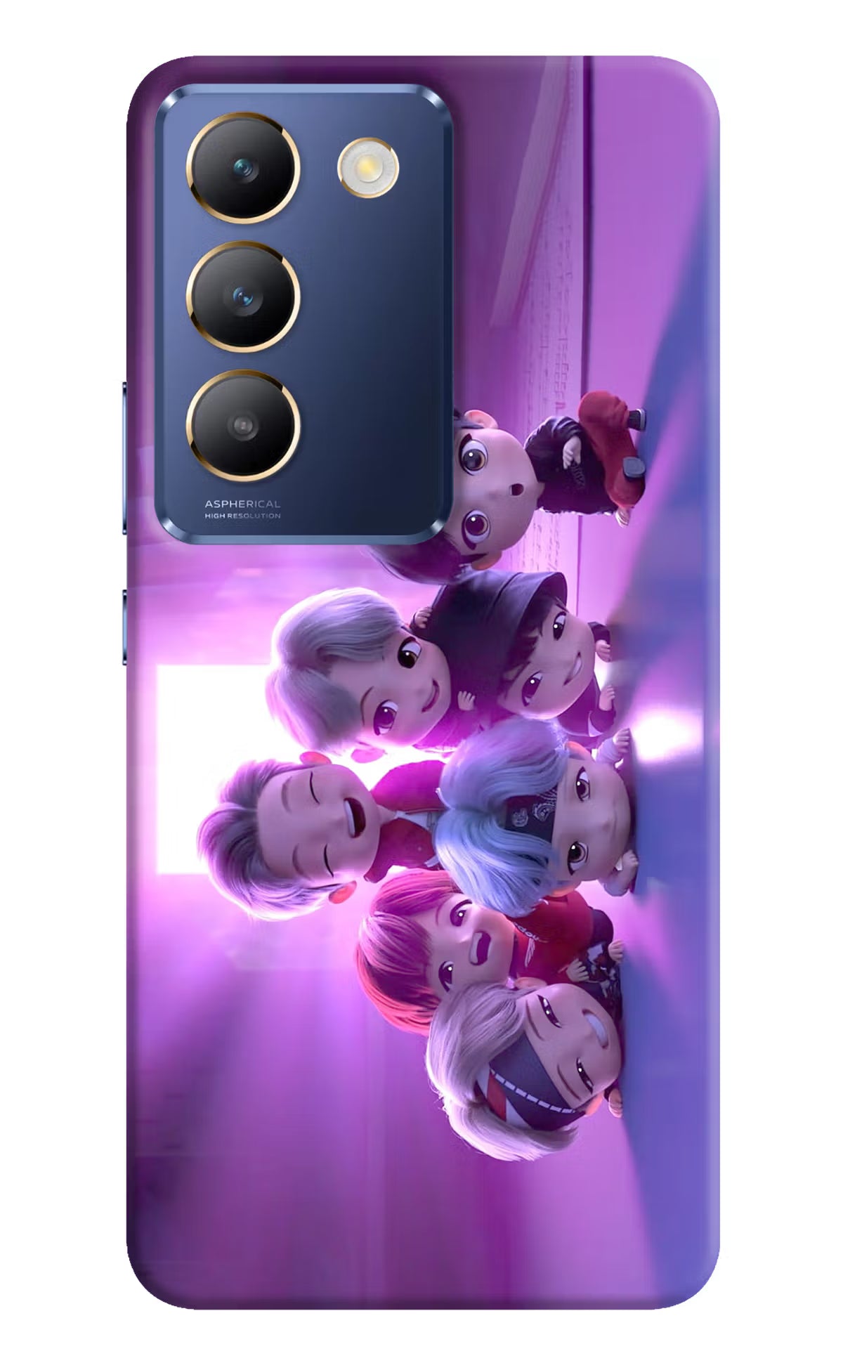 BTS Chibi Vivo Y200E 5G/T3 5G Hard Case Back Cover by Casekaro