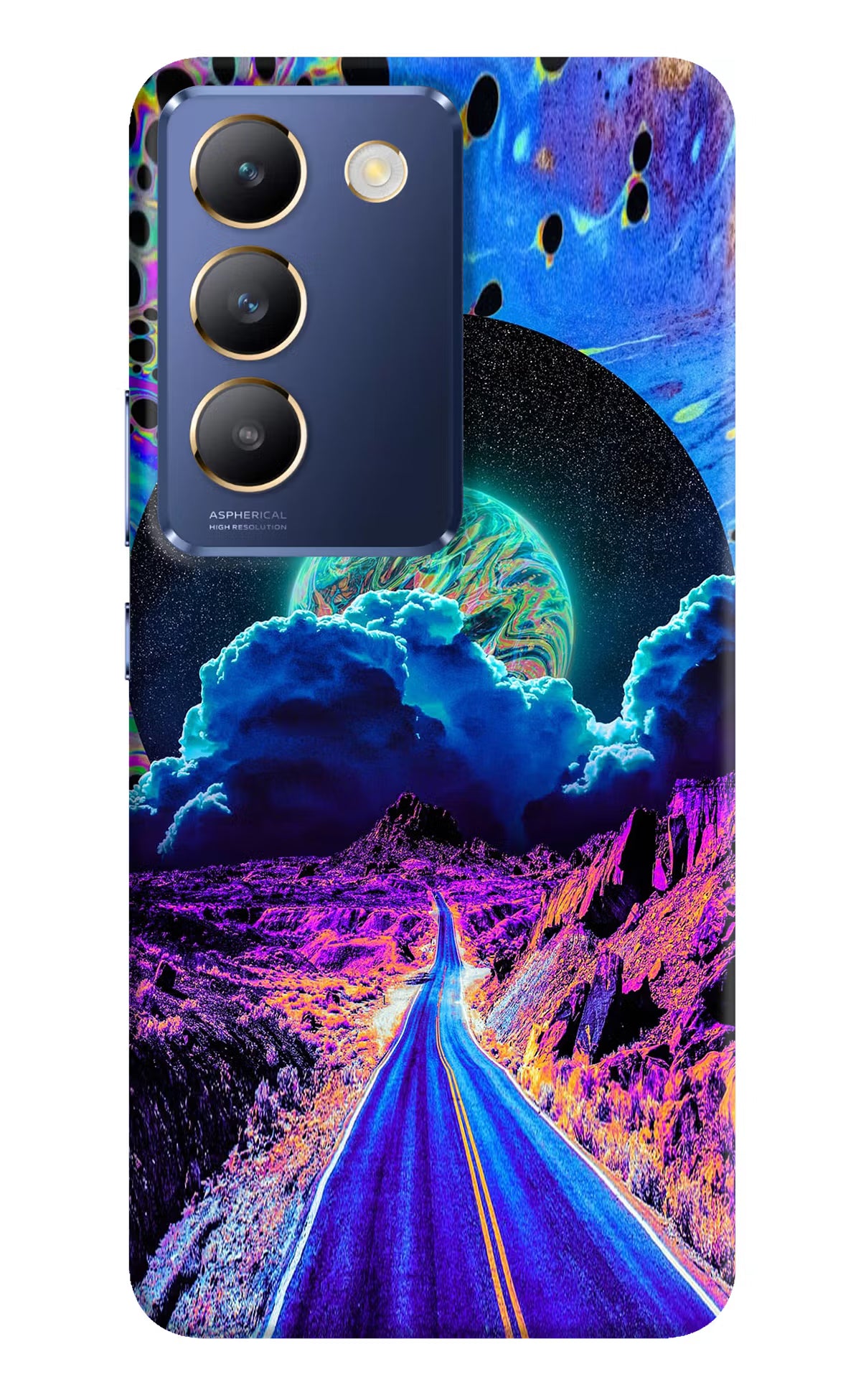 Psychedelic Painting Vivo Y200E 5G/T3 5G Hard Case Back Cover by Casekaro