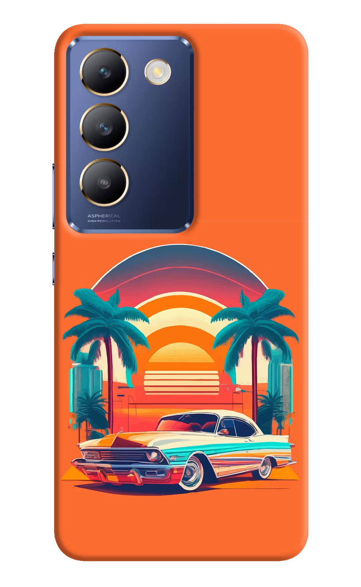 Palm Drive 80s Vivo Y200E 5G/T3 5G Hard Case Back Cover by Casekaro