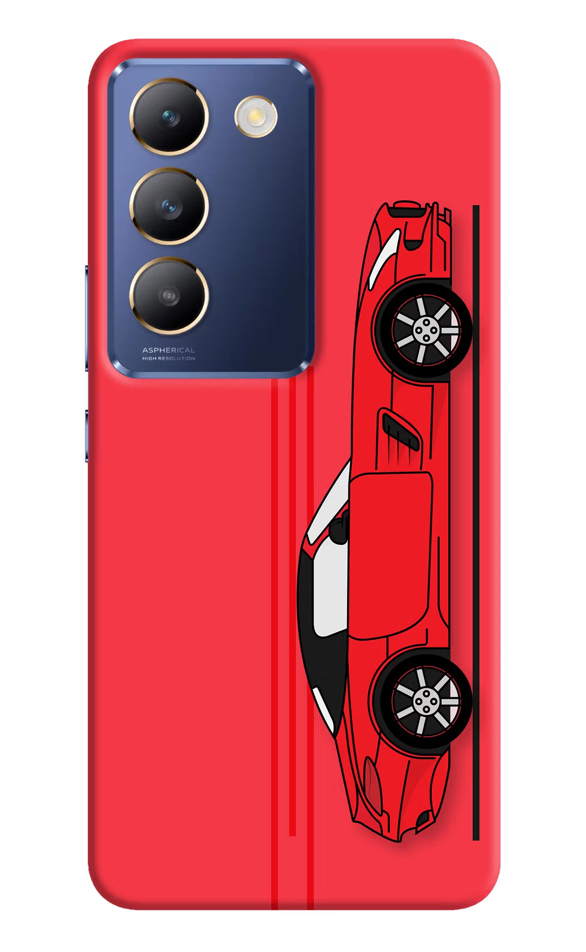 Red Velocity Vivo Y200E 5G/T3 5G Hard Case Back Cover by Casekaro