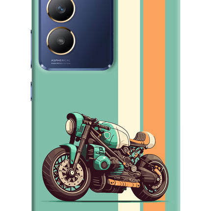 Striped Moto Drift Vivo Y200E 5G/T3 5G Hard Case Back Cover by Casekaro