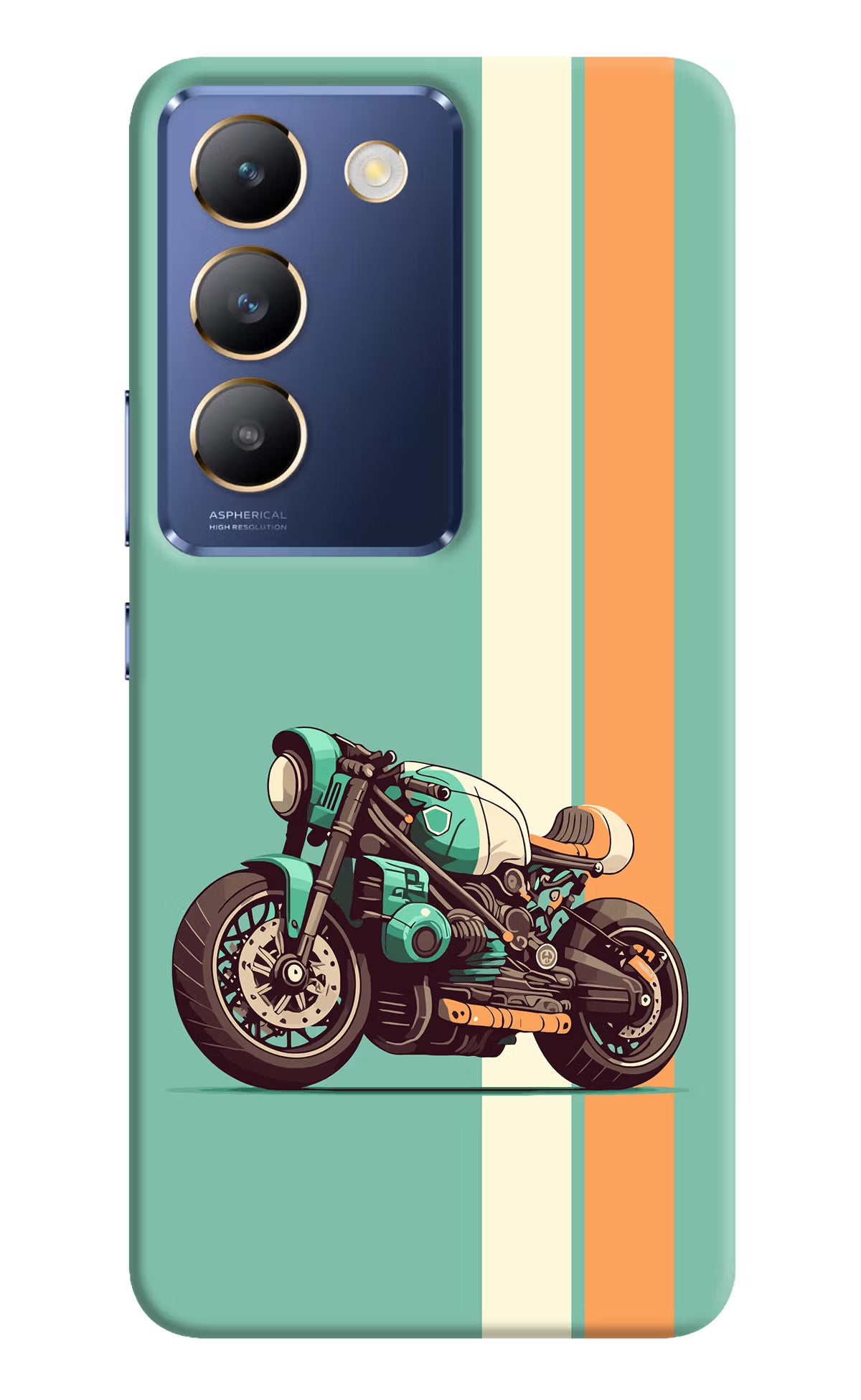 Striped Moto Drift Vivo Y200E 5G/T3 5G Hard Case Back Cover by Casekaro