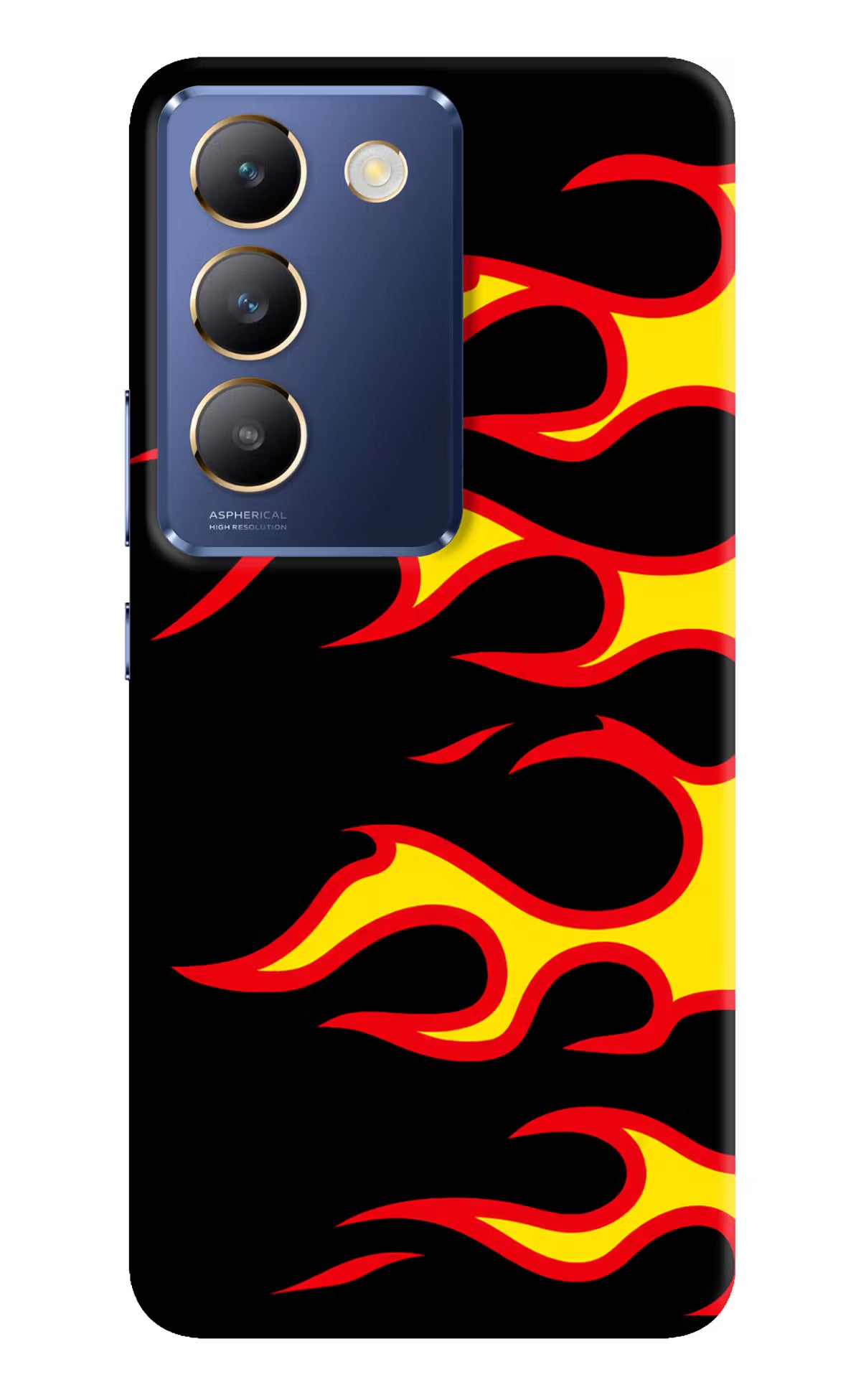 Side Sweep Flames Vivo Y200E 5G/T3 5G Hard Case Back Cover by Casekaro