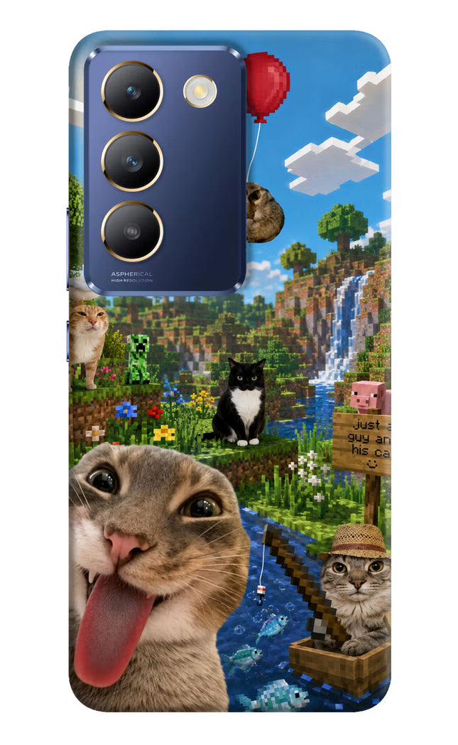 Minecraft Cat Chaos Vivo Y200E 5G/T3 5G Hard Case Back Cover by Casekaro