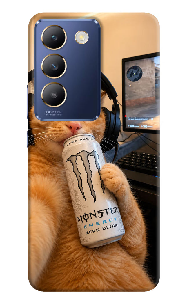 Gamer Cat Energy Vivo Y200E 5G/T3 5G Hard Case Back Cover by Casekaro