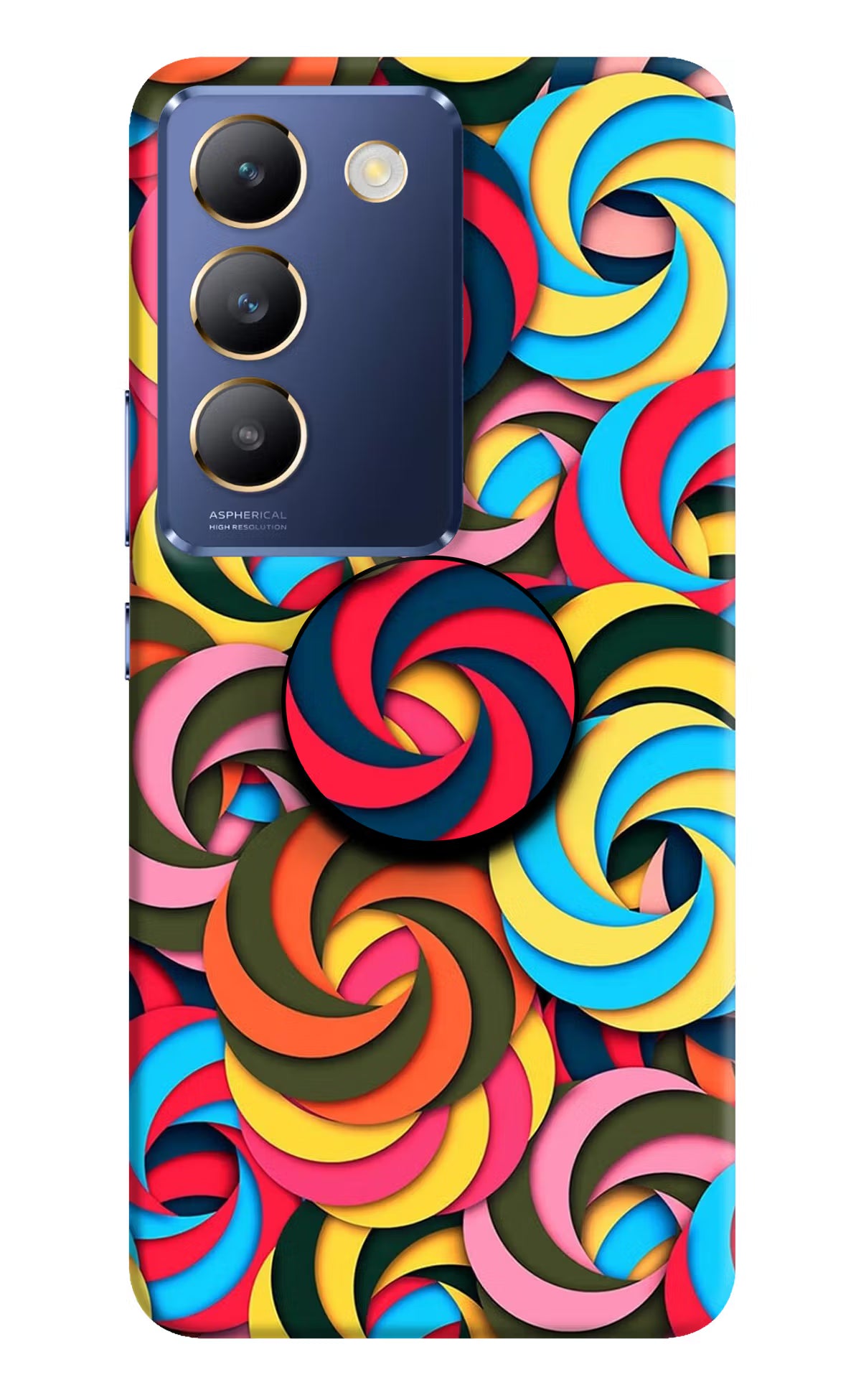 Spiral Pattern Vivo Y200E 5G/T3 5G Pop Case by Casekaro