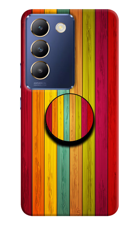 Multicolor Wooden Vivo Y200E 5G/T3 5G Pop Case by Casekaro