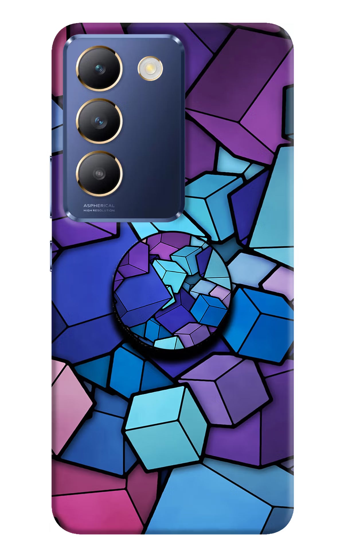 Cubic Abstract Vivo Y200E 5G/T3 5G Pop Case by Casekaro