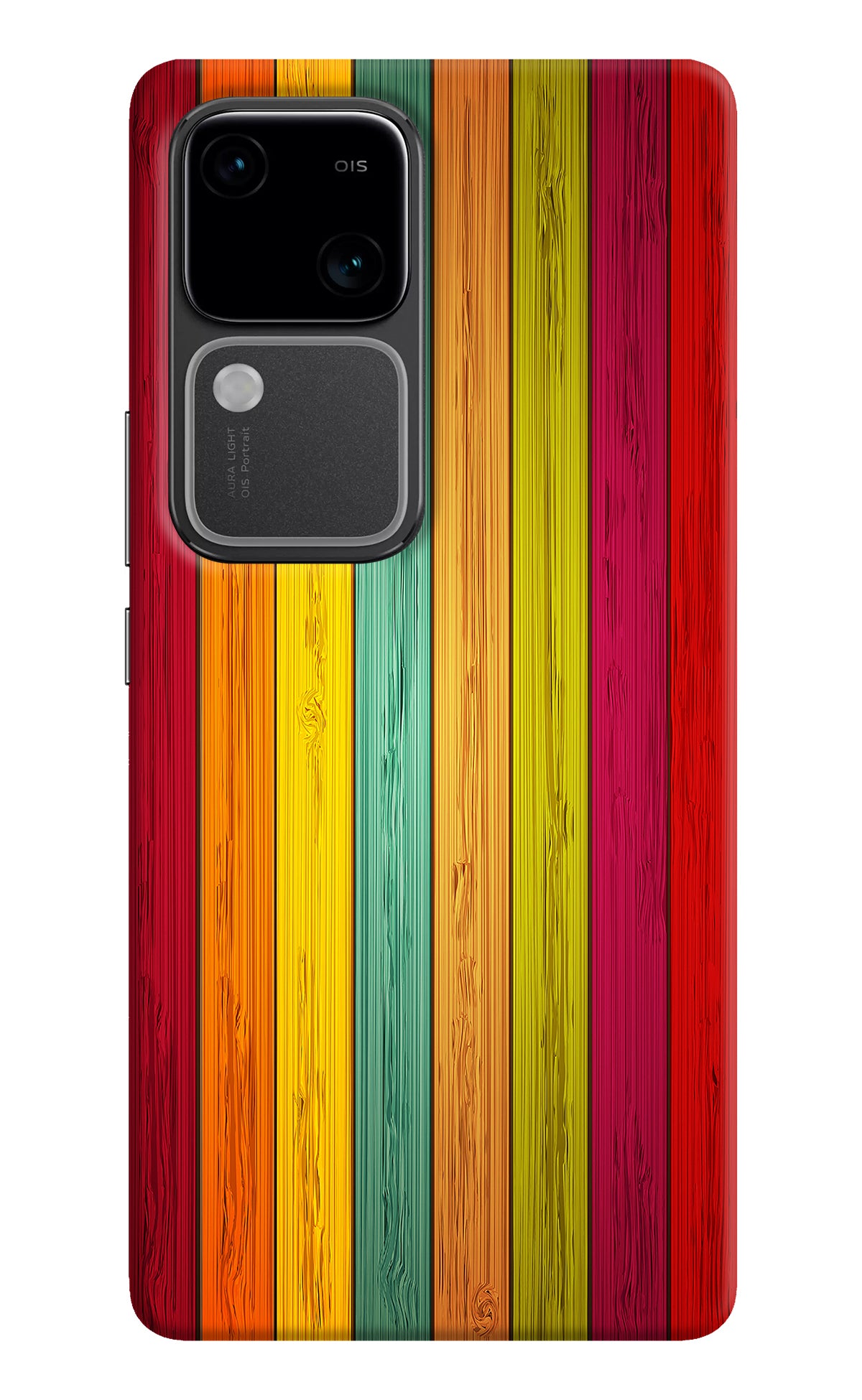 Multicolor Wooden Vivo V30 5G Back Cover