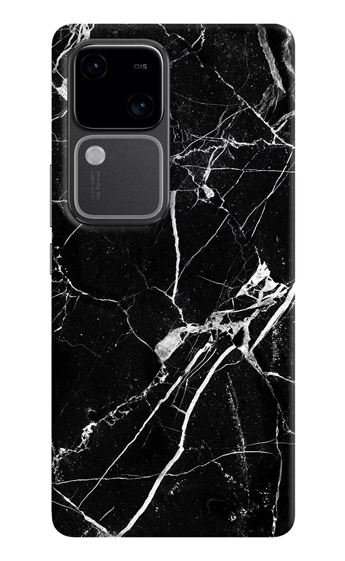 Black Marble Pattern Vivo V30 5G Hard Case Back Cover by Casekaro