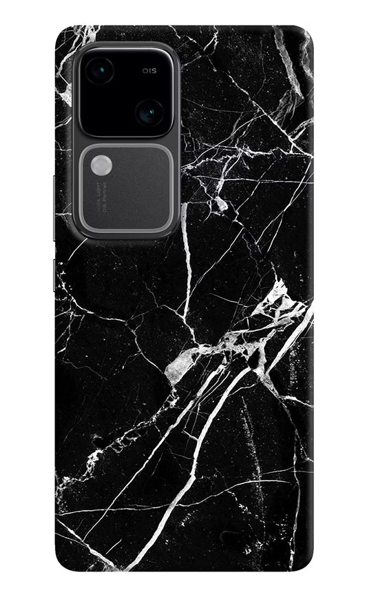 Black Marble Pattern Vivo V30 5G Hard Case Back Cover by Casekaro
