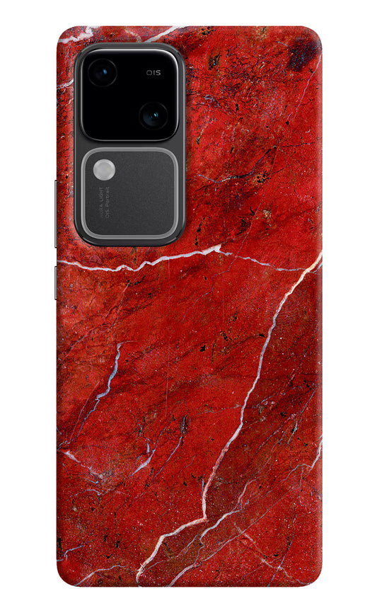 Red Marble Design Vivo V30 5G Hard Case Back Cover by Casekaro