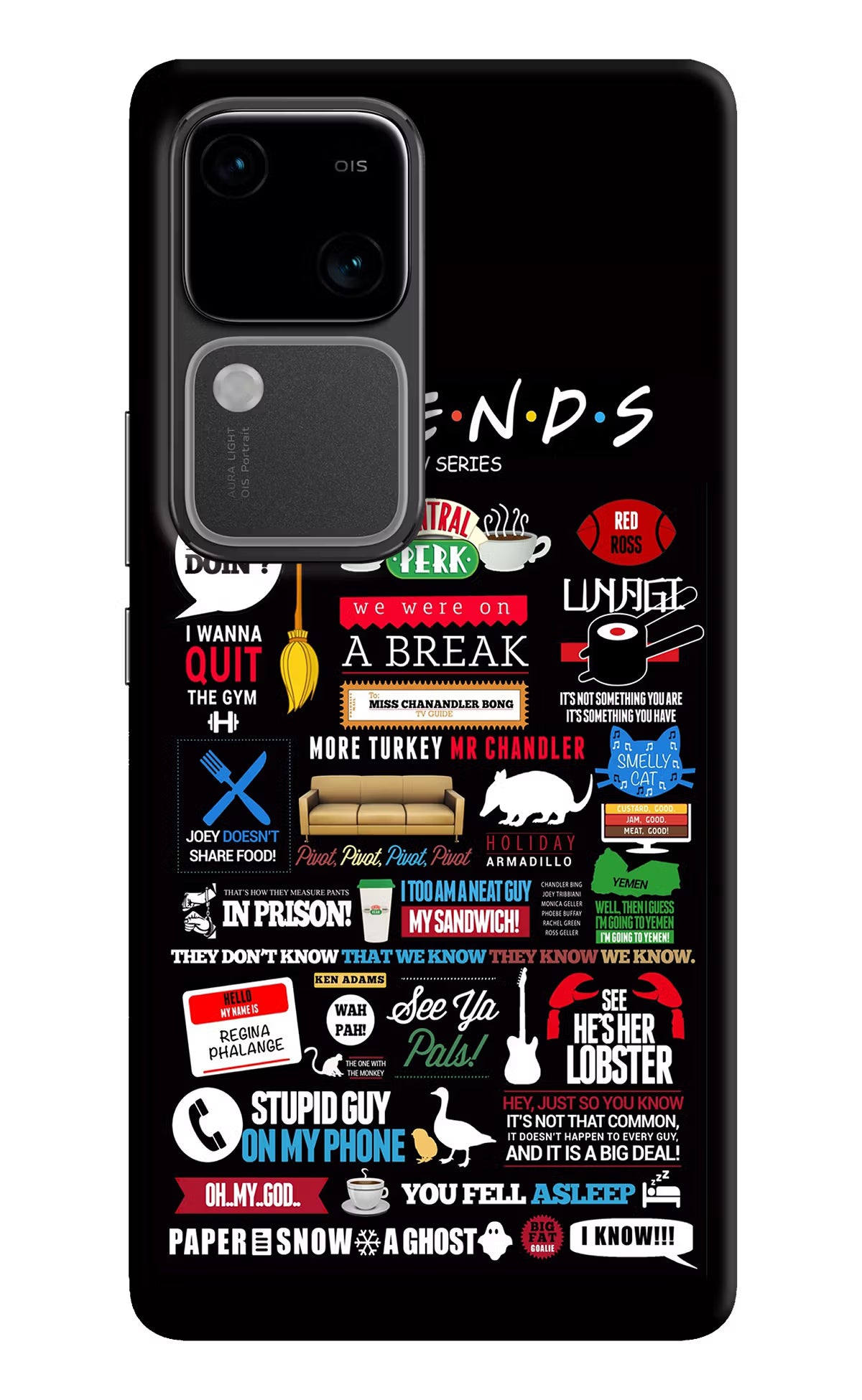 FRIENDS Vivo V30 5G Hard Case Back Cover by Casekaro