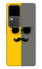 Sunglasses with Mustache Vivo V30 5G Hard Case Back Cover by Casekaro