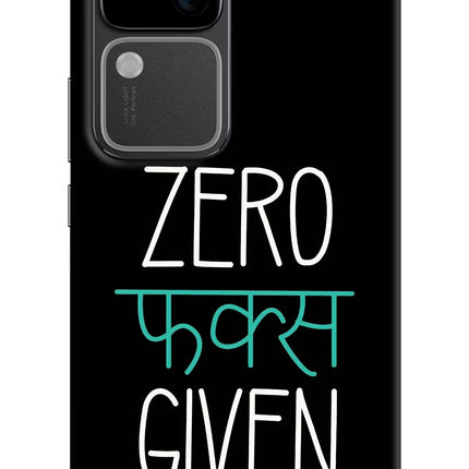 Zero Fucks Given Vivo V30 5G Hard Case Back Cover by Casekaro
