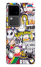 Sticker Bomb Vivo V30 5G Hard Case Back Cover by Casekaro