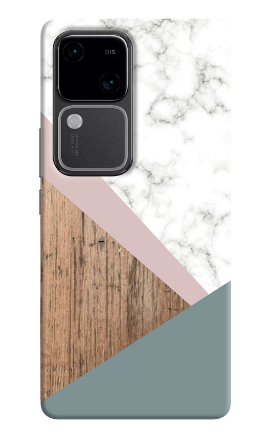 Marble wood Abstract Vivo V30 5G Hard Case Back Cover by Casekaro
