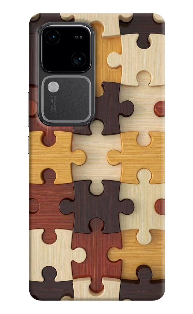 Wooden Puzzle Vivo V30 5G Hard Case Back Cover by Casekaro