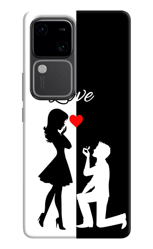 Love Propose Black And White Vivo V30 5G Back Cover