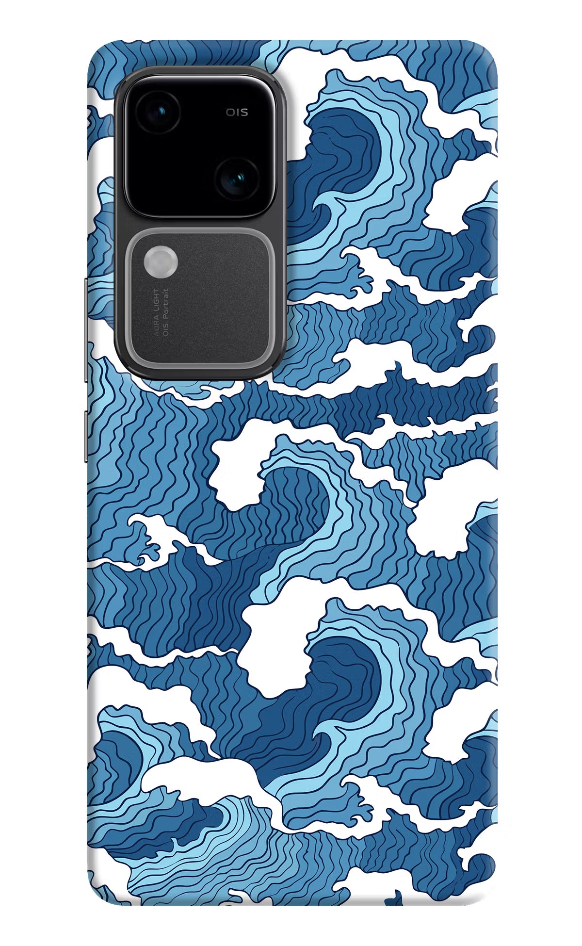 Blue Waves Vivo V30 5G Hard Case Back Cover by Casekaro