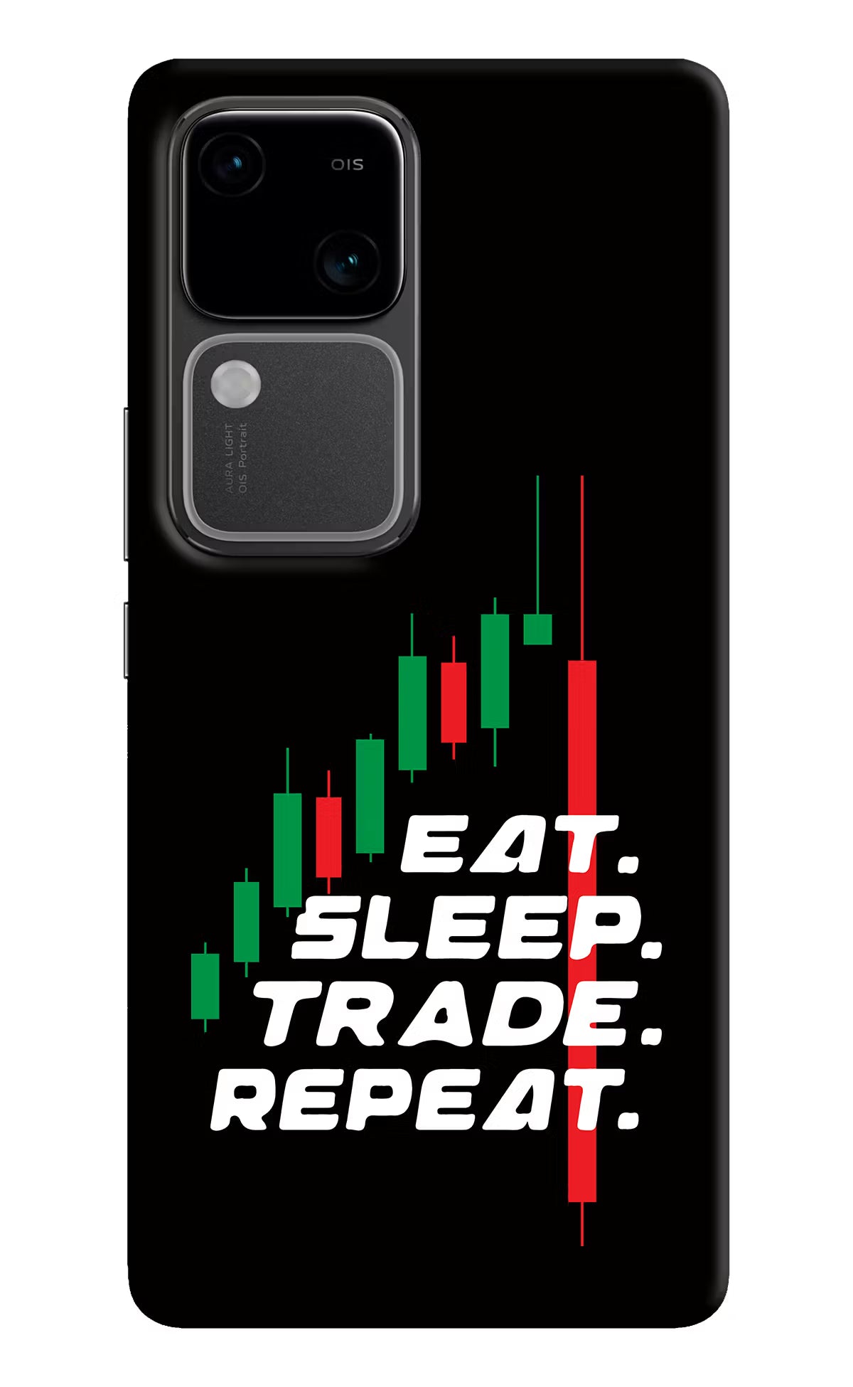 Eat Sleep Trade Repeat Vivo V30 5G Hard Case Back Cover by Casekaro