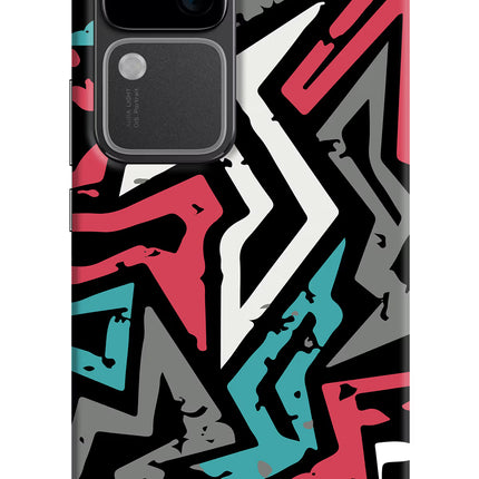 Geometric Graffiti Vivo V30 5G Hard Case Back Cover by Casekaro