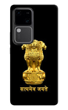 Satyamev Jayate Golden Vivo V30 5G Hard Case Back Cover by Casekaro