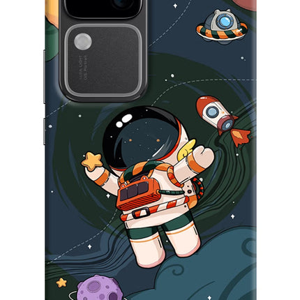 Cartoon Astronaut Vivo V30 5G Hard Case Back Cover by Casekaro