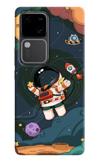 Cartoon Astronaut Vivo V30 5G Hard Case Back Cover by Casekaro