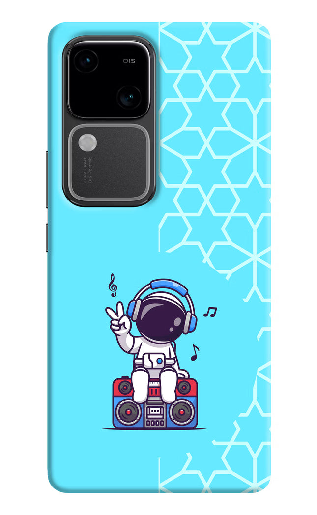 Cute Astronaut Chilling Vivo V30 5G Hard Case Back Cover by Casekaro