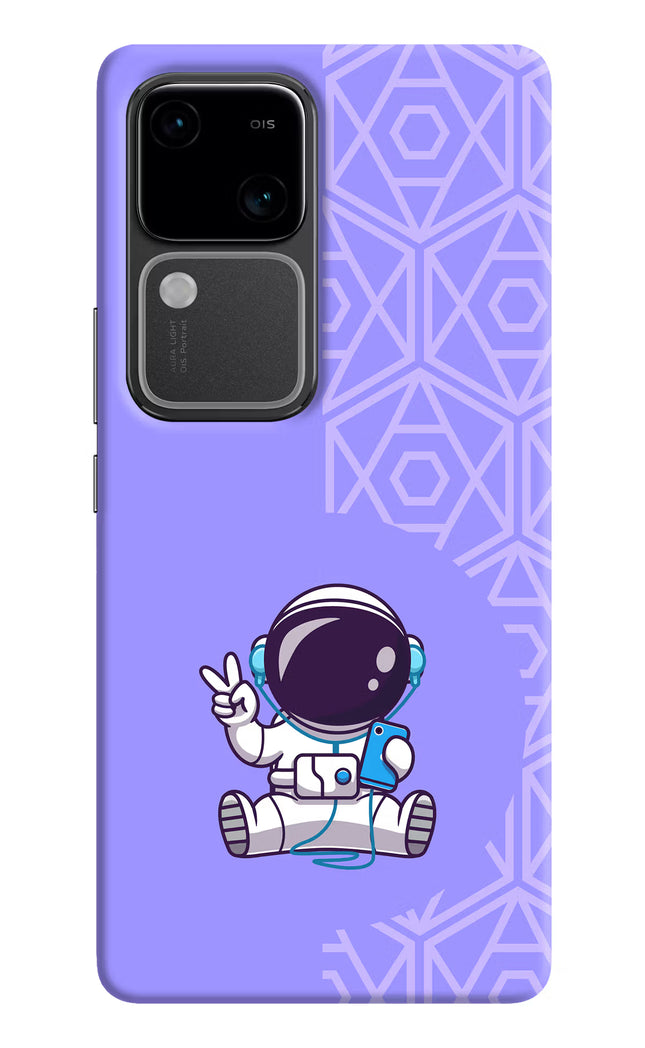 Cute Astronaut Chilling Vivo V30 5G Hard Case Back Cover by Casekaro