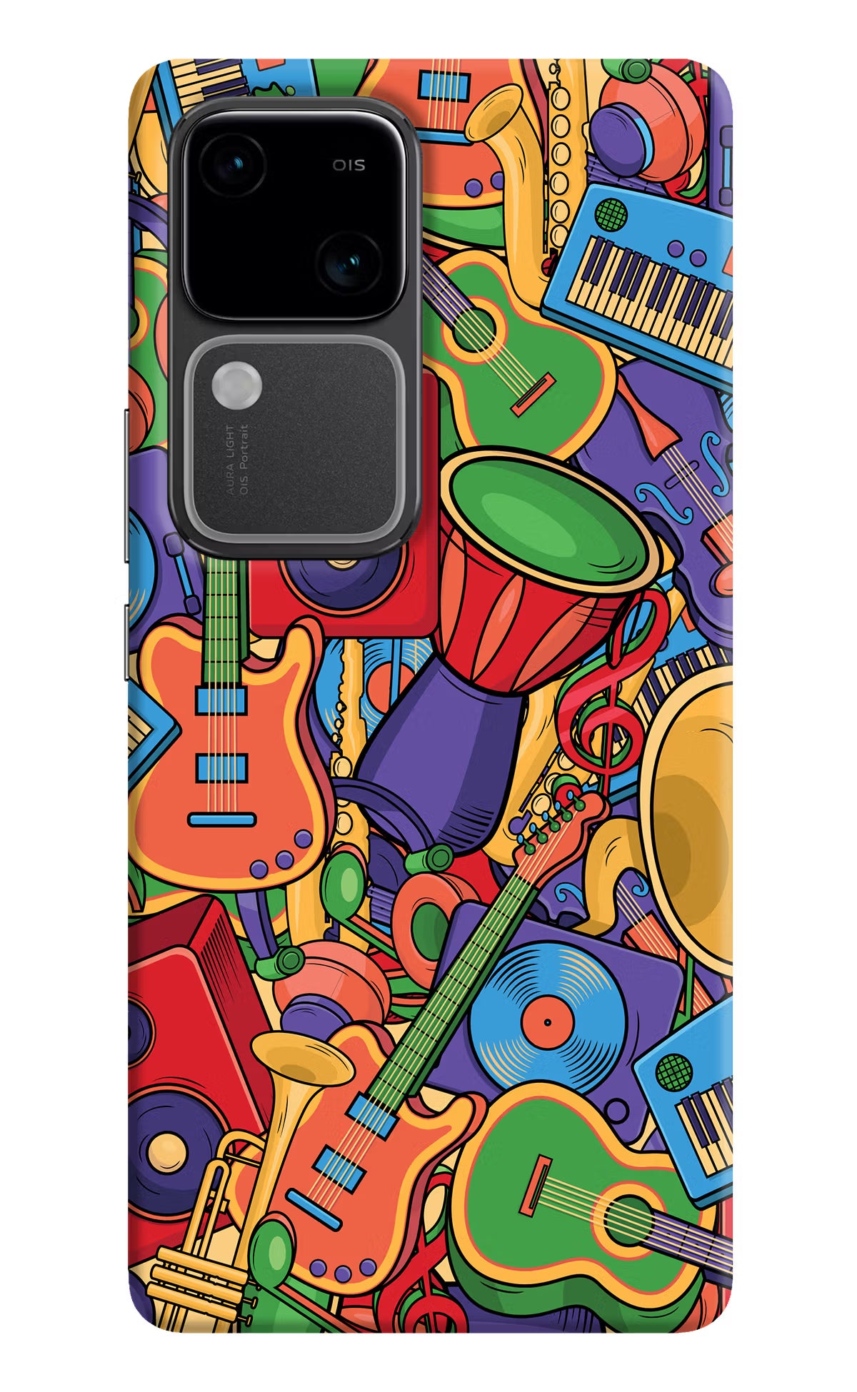 Music Instrument Doodle Vivo V30 5G Hard Case Back Cover by Casekaro