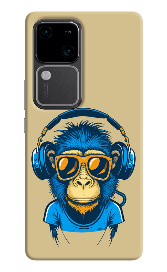 Monkey Headphone Vivo V30 5G Hard Case Back Cover by Casekaro