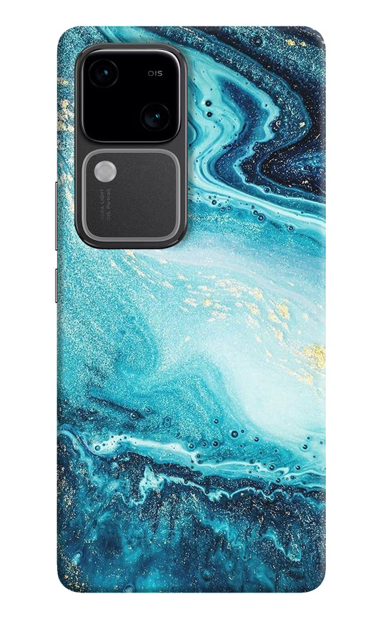 Blue Glitter Marble Vivo V30 5G Hard Case Back Cover by Casekaro