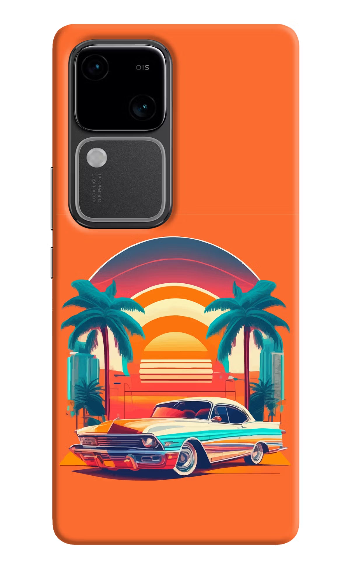 Palm Drive 80s Vivo V30 5G Hard Case Back Cover by Casekaro