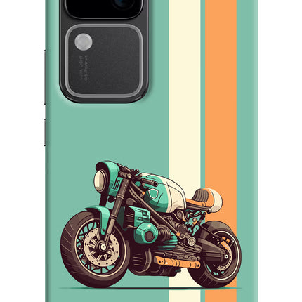 Striped Moto Drift Vivo V30 5G Hard Case Back Cover by Casekaro