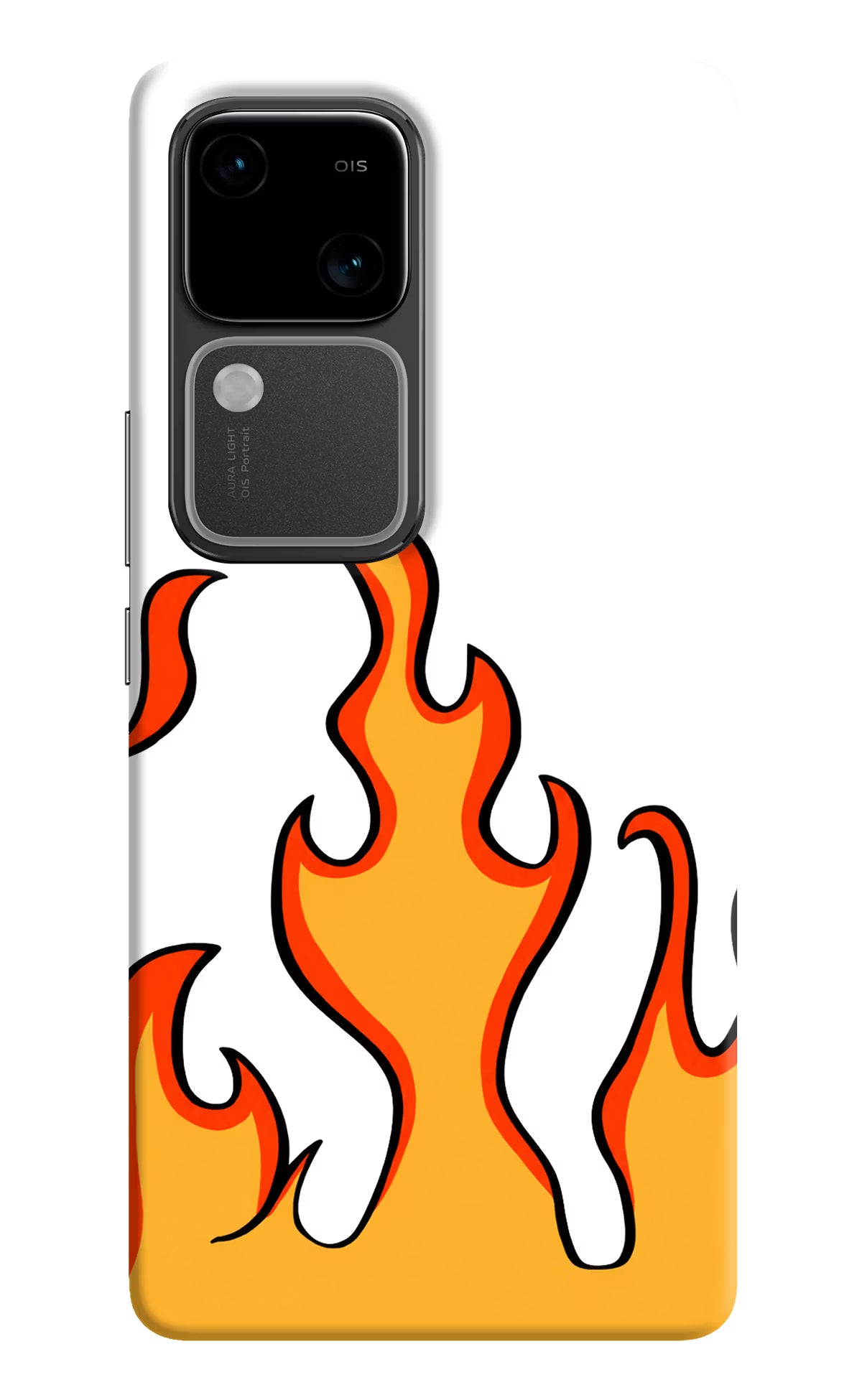 Fired Up – White Vivo V30 5G Hard Case Back Cover by Casekaro