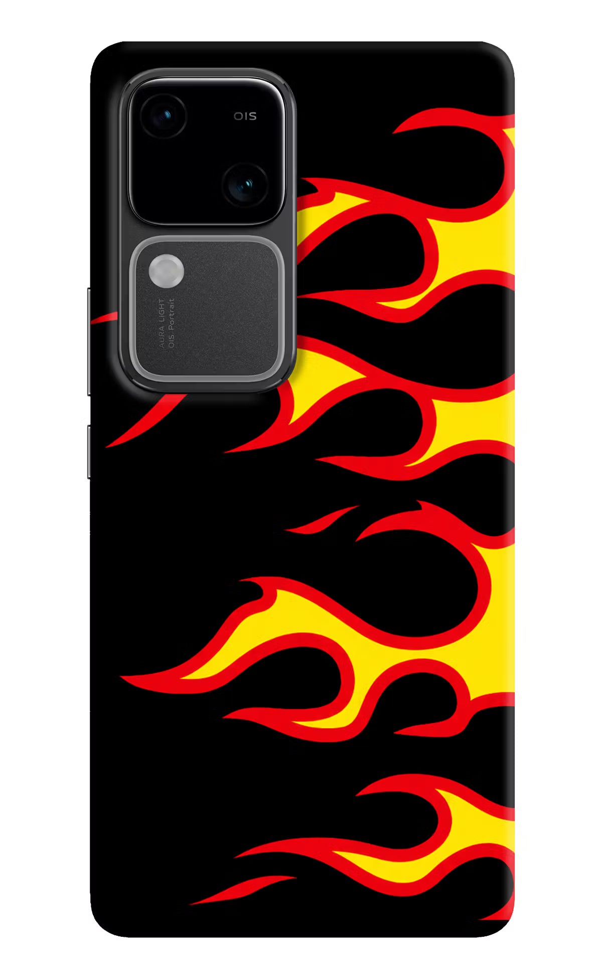 Side Sweep Flames Vivo V30 5G Hard Case Back Cover by Casekaro