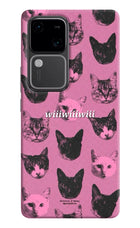 Pink Cats Vivo V30 5G Hard Case Back Cover by Casekaro