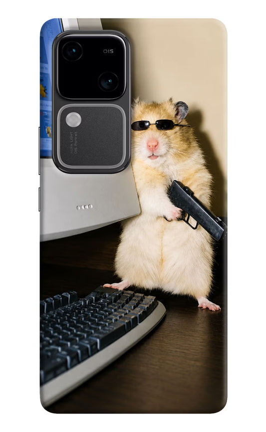 Hacker Hamster Vivo V30 5G Hard Case Back Cover by Casekaro