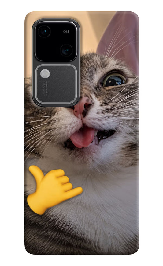 Silly Cat Call Vivo V30 5G Hard Case Back Cover by Casekaro