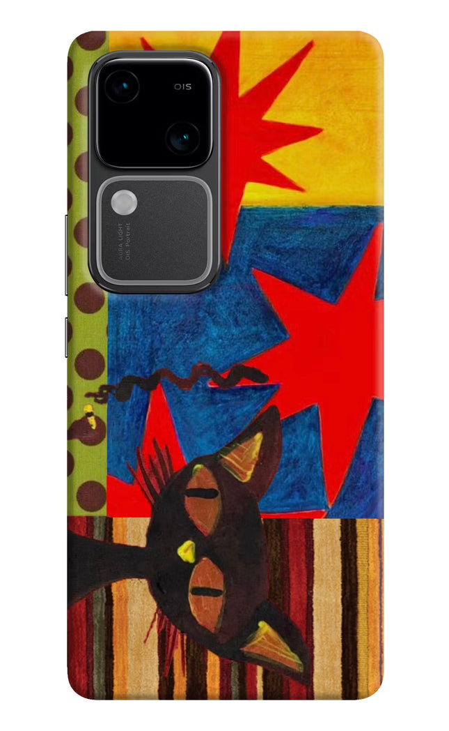 Pop Cat Vivo V30 5G Hard Case Back Cover by Casekaro