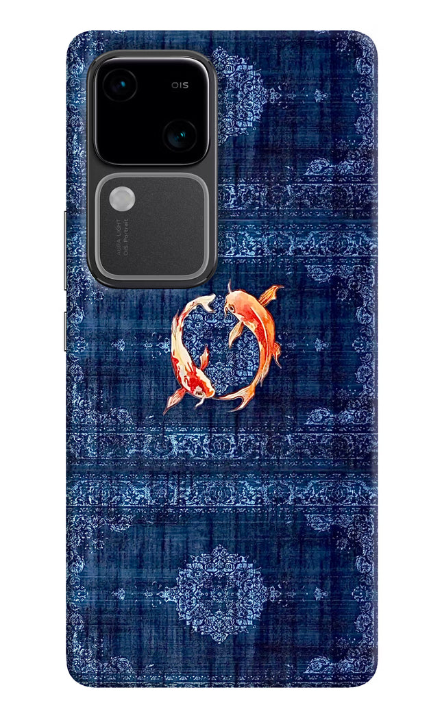 Koi Blue Vivo V30 5G Hard Case Back Cover by Casekaro